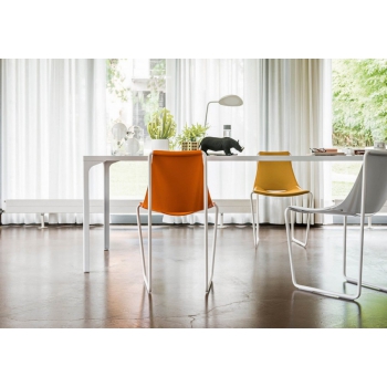 Apelle Stuhl von Midj mit Ledersitz