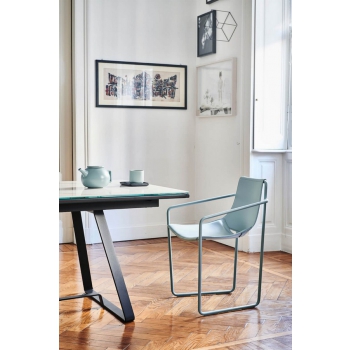 Apelle Stuhl von Midj mit Ledersitz