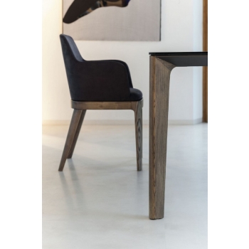 Bontempi Margot Stuhl mit Struktur aus Holz oder gepolstertem lackiertem Stahl