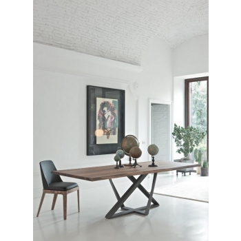 Bontempi Margot Stuhl mit Struktur aus Holz oder gepolstertem lackiertem Stahl