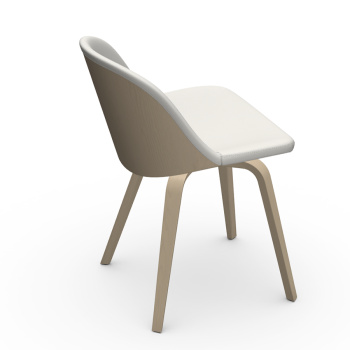 Calla S L_N TS Stuhl mit Holzstruktur und festem Polsterkissen von Midj