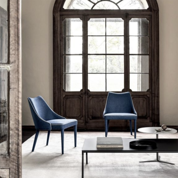 Stuhl und Sessel Clara, gepolstert und gepolstert mit Stahlgestell von Bontempi
