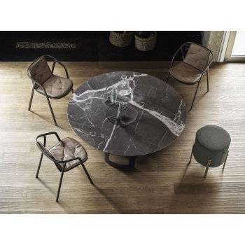 Intemp Stuhl von Bontempi aus lackiertem Stahl mit Netz und Rückenlehne