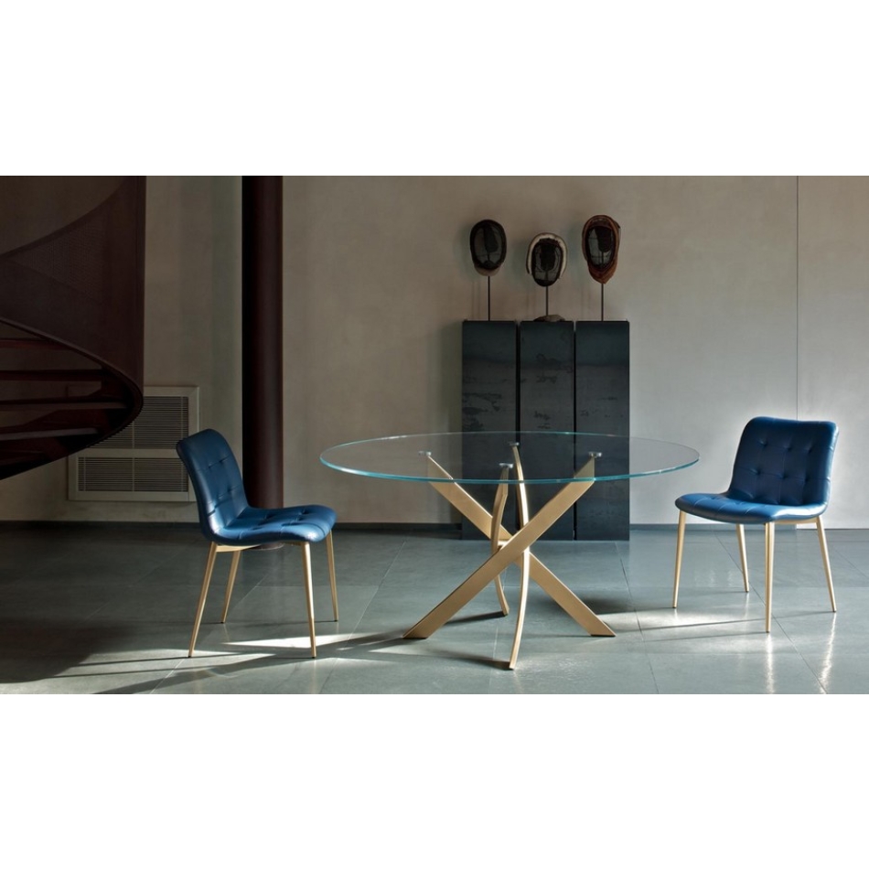 Kuga Stuhl von Bontempi mit Holz-Metallbeinen