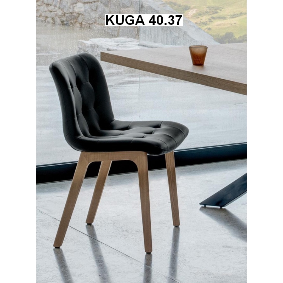 Kuga Stuhl von Bontempi mit Holzmetallbeinen