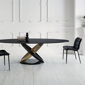 Kuga Stuhl von Bontempi mit Holzmetallbeinen