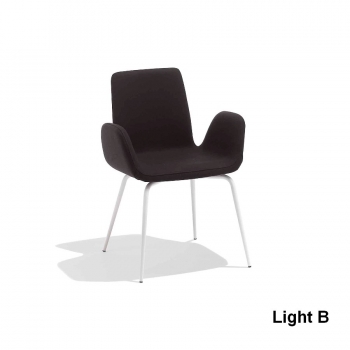 Midj Light Stuhl mit Stahlstruktur in Leder, Kunstleder oder Stoff bezogen