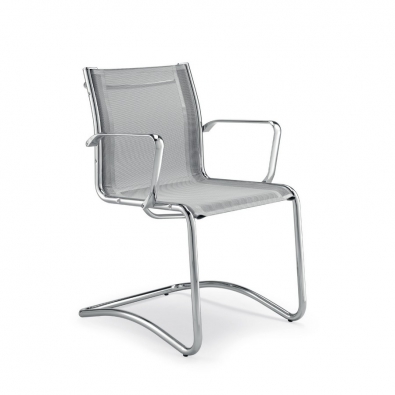 Lux Stuhl von Olivo & Groppo aus Netzstoff mit Schlittenstruktur