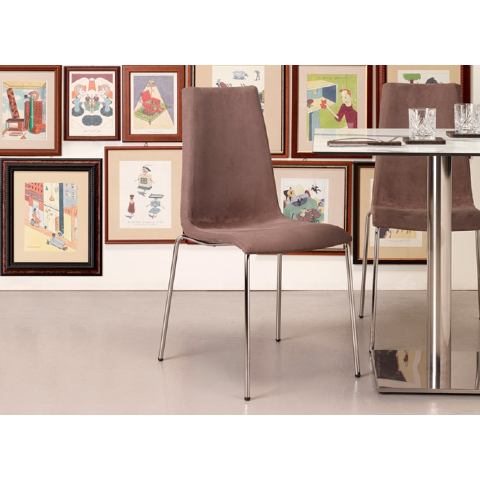 Lady B Stuhl mit 4 Beinen und lackiertem Gestell Scab Design