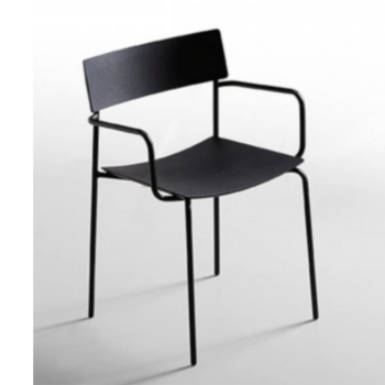 Mito SM LG stapelbarer Stuhl aus Metall und Holz von Midj mit CATAS-Zertifizierung.