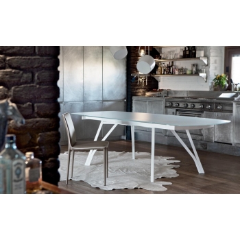 Nata Stuhl von Bontempi aus gepolstertem und gepolstertem Stahl