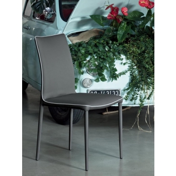 Nata Stuhl von Bontempi aus gepolstertem und gepolstertem Stahl