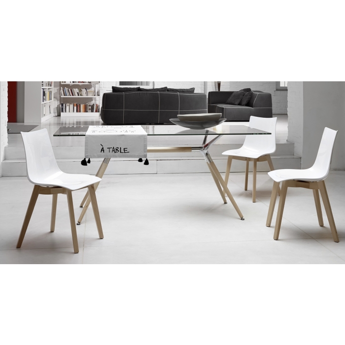 Scab Design Natural Zebra Anti-Shock Stuhl aus Holz und Polycarbonat