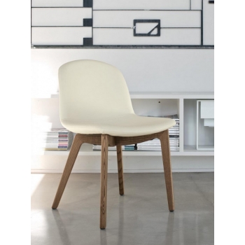 70er Stuhl von Bontempi mit Struktur aus Holz oder Stahl