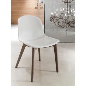 Stuhl Seventy von Bontempi mit gepolsterter Holz- oder Stahlstruktur 