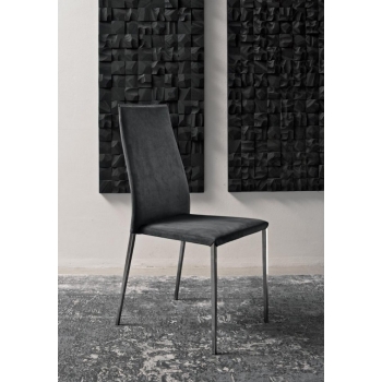 Tai Stuhl von Bontempi aus beschichtetem und gepolstertem Stahl