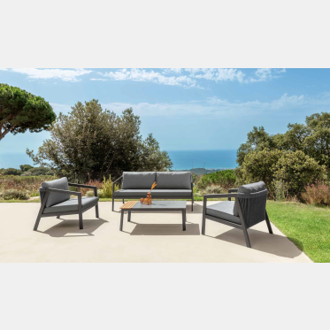 Nova-Set mit Sofa, zwei Sesseln und Couchtisch
