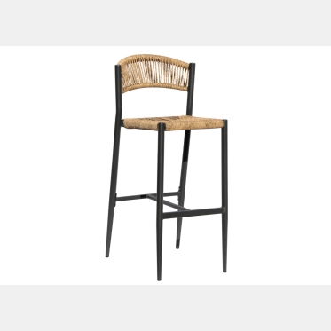 Barhocker Milano aus Anthrazit und Stroh von Greenwood
