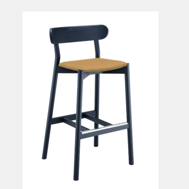 Montera L CU Hocker aus Holz und Leder von Midj