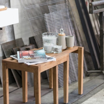 Cipì Tricky CP501TRI Bankhocker aus naturbelassenem gewachstem Teakholz