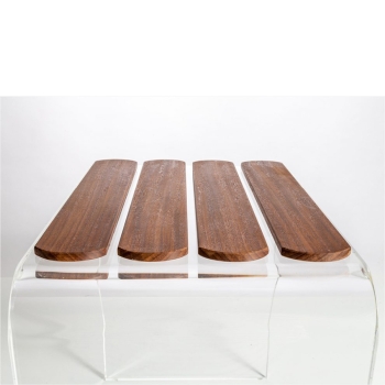 Cipì Tancho Stool CP503JS Hocker aus Teakholz und extraklarem Plexiglas