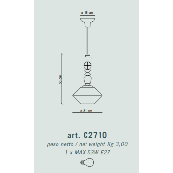 GLASAUFHÄNGUNG H.56 DECO' LARIAT C2710