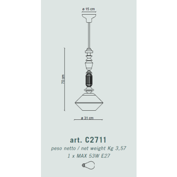 GLASAUFHÄNGUNG H.70 DECO' LARIAT C2711