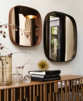 Vega Spiegel von Tonin Casa aus Glas und Leder
