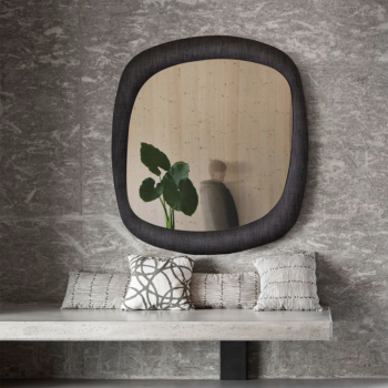 Bold Spiegel mit Bronzerahmen oder mit Stoff oder Leder bezogen von Midj