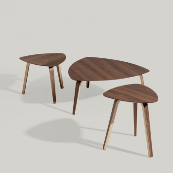 Clessidra Tisch mit Metallfuß oder mit Holz verkleidet von Midj