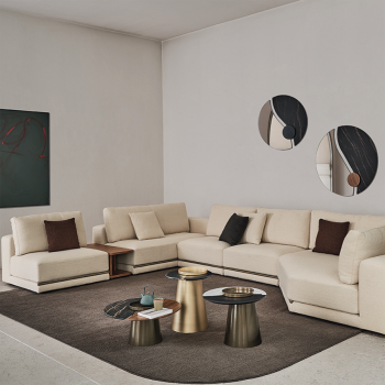 Yang Couchtisch von Bontempi mit Stahlgestell und dekorativen Details