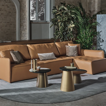 Yang Couchtisch von Bontempi mit Stahlgestell und dekorativen Details