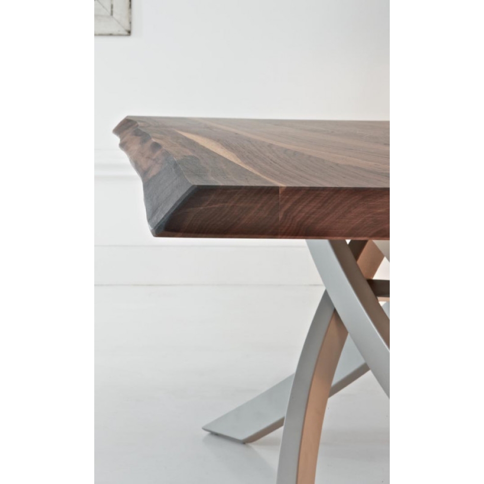 Fester Tisch 250 Artistico von Bontempi in Kristall oder Holz