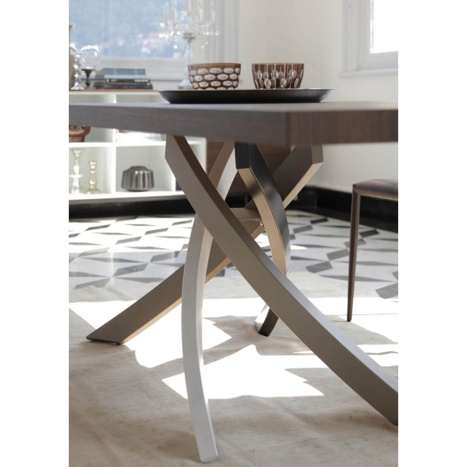 Bontempi Artistico feststehender Tisch, 250 cm, aus Glas oder Holz