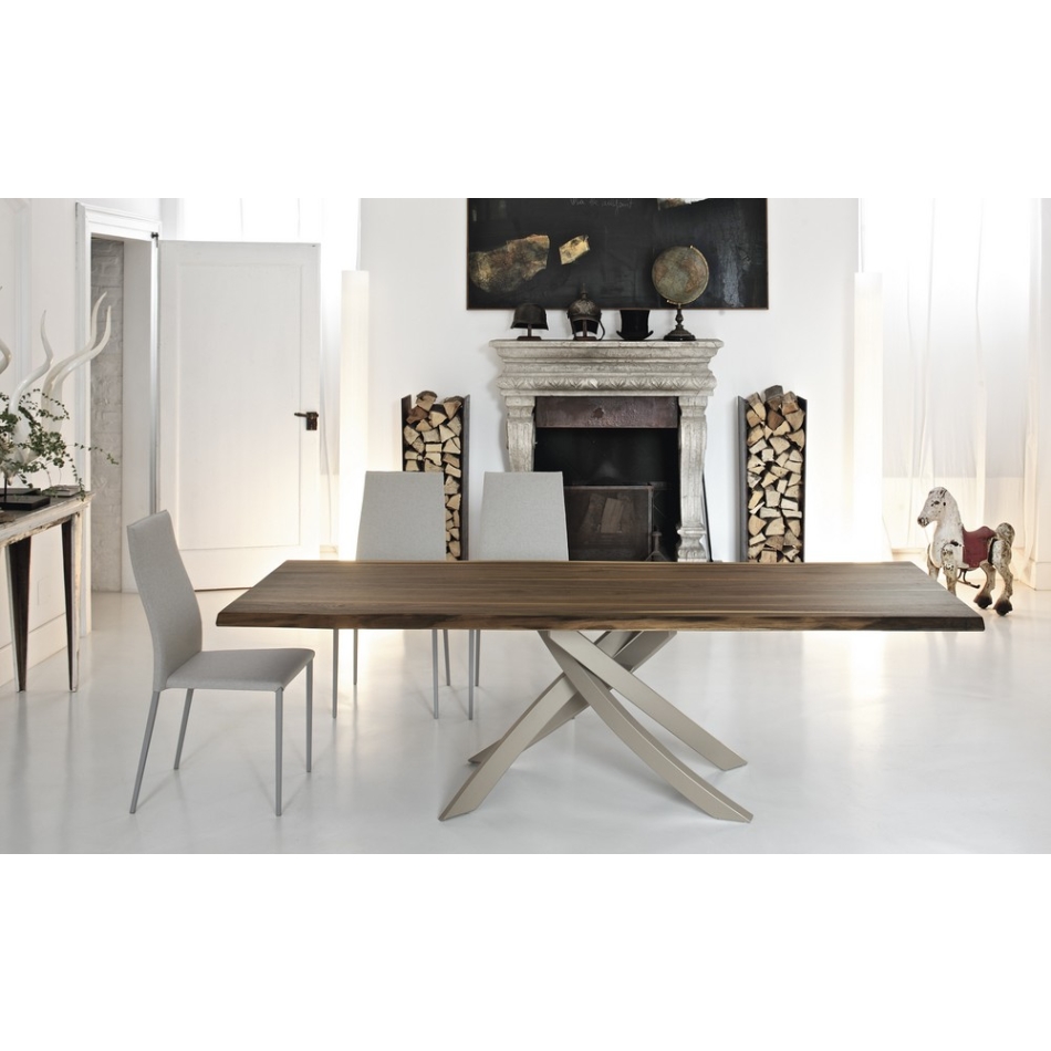 Bontempi Artistico feststehender Tisch, 250 cm, aus Glas oder Holz