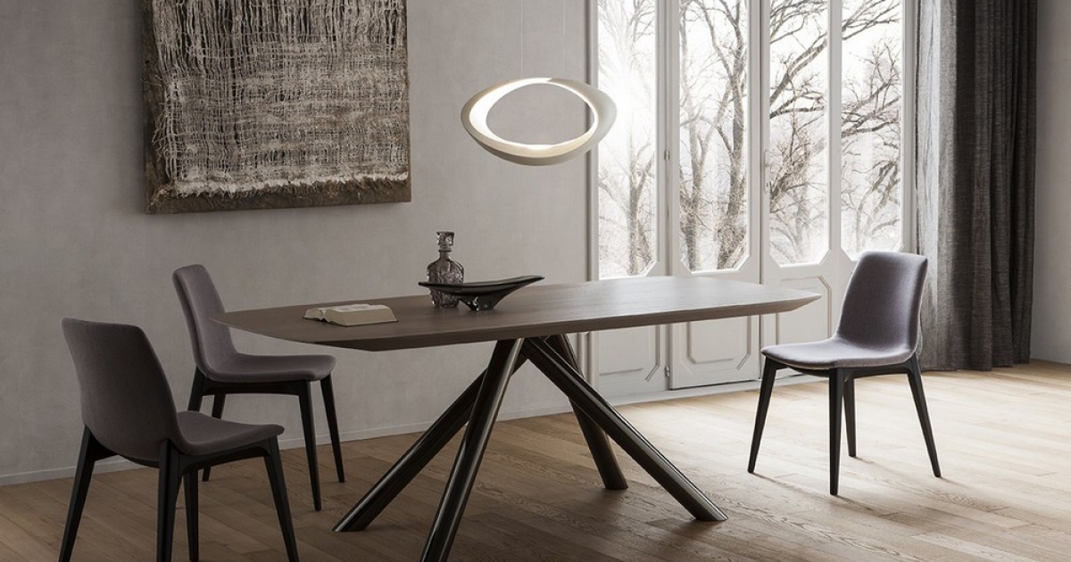 fester rechteckiger Tisch Club di Napol mit Holzplatte