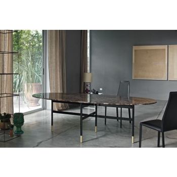 Glamour Ellittico Tisch von Bontempi mit Holz-, Glas- oder Marmorplatte