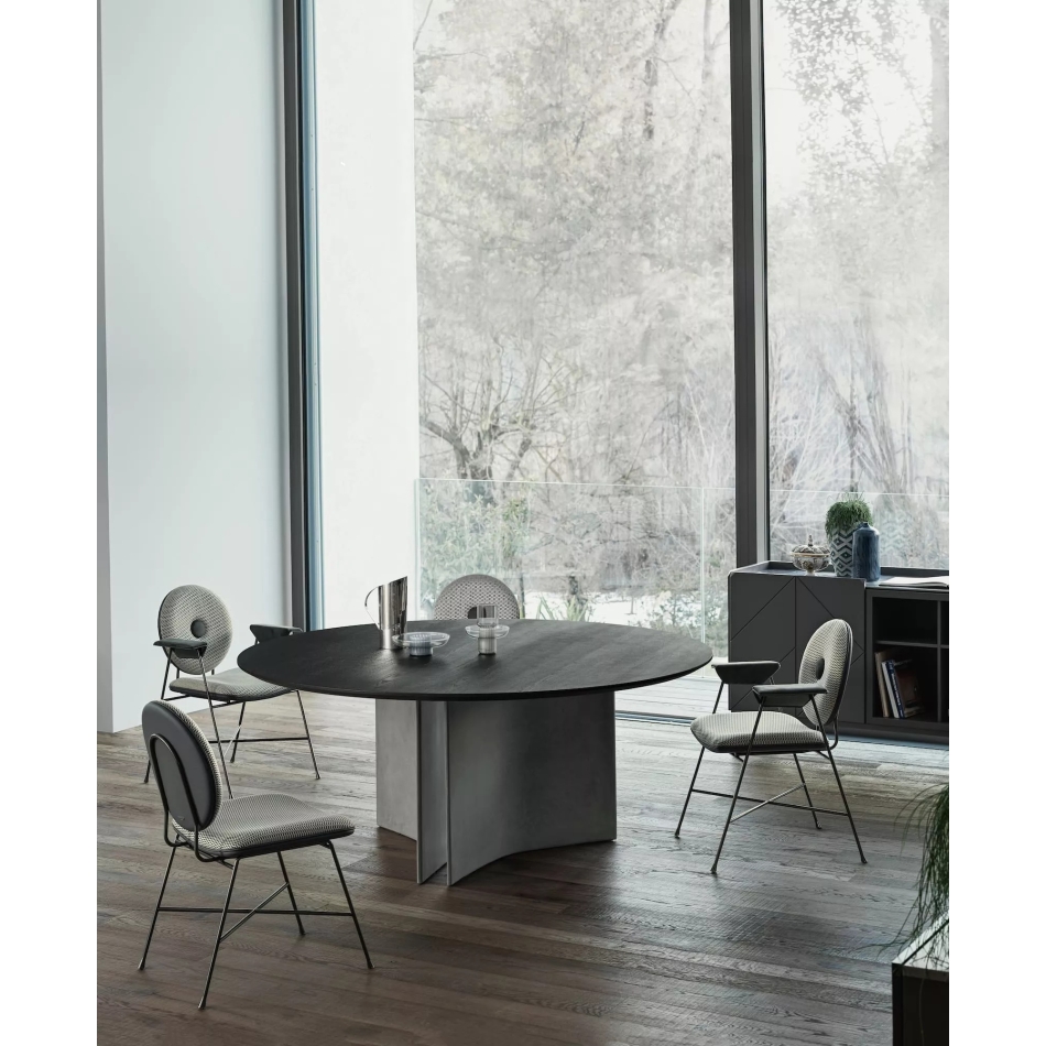 Fester runder Magnum-Tisch von Bontempi mit Betonsockel