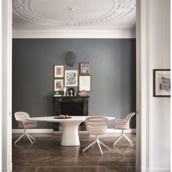 Bontempi Podium elliptischer Tisch mit Betonsockel