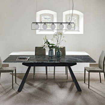 Zeus Tisch von Midj mit Metall- oder Holzstruktur und Keramik- oder Holzplatte