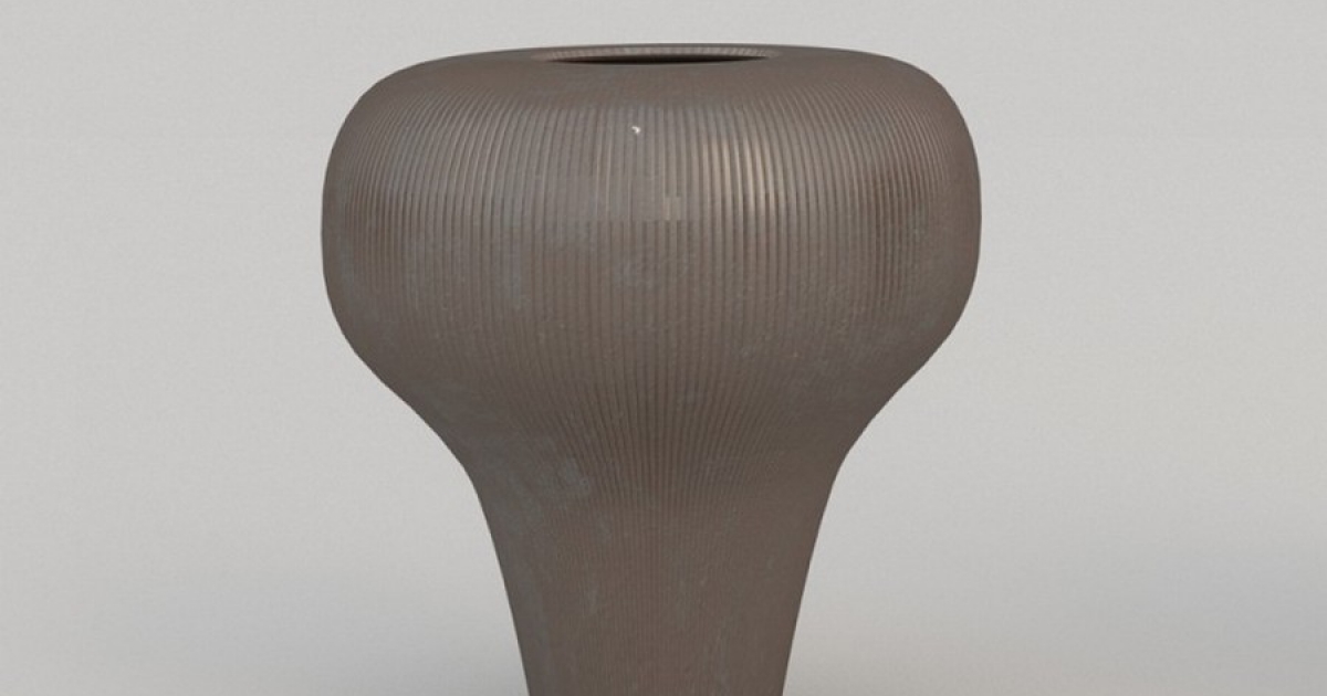 Tob Kleine gestreifte Vase von Adriani & Rossi aus Keramik