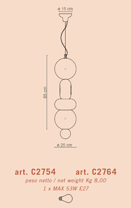 DECO' BUMBUM C2764 suspension lamp by Ferroluce - Lighting | Equal ...