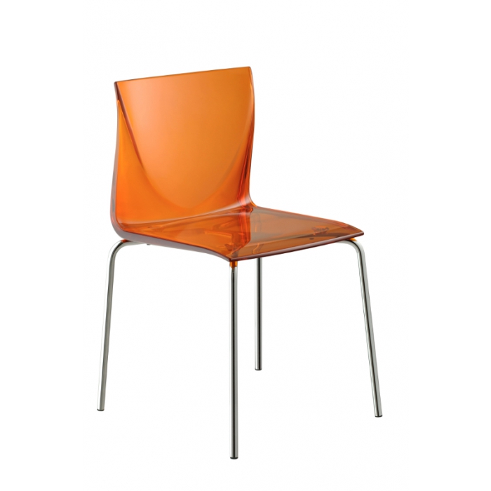 Chair Mind Greeen with chromed steel frame seat Acrylic