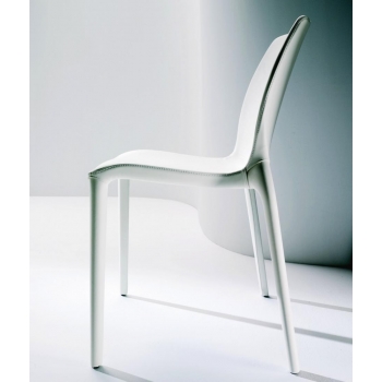 Hidra chair by Bontempi white faux leather