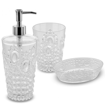Bathroom countertop accessories Shaker in decorated PET