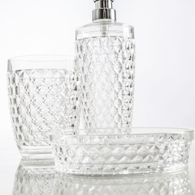 Bathroom countertop accessories Shaker in decorated PET