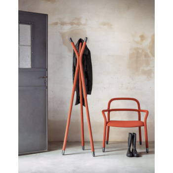 Guapa coat stand in metal and leather by Midj