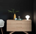 Geko chest of drawers in solid Altacorte wood with oblique legs