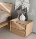 Bedside table 2 drawers in oak
