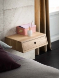 Cut bedside table by Altacorte in oak wood with one drawer